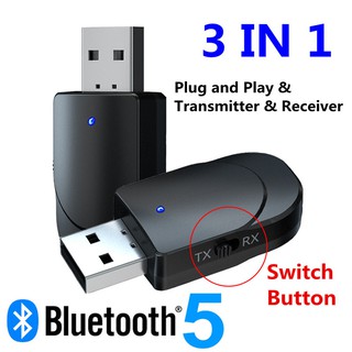 3 Em 1 Receptor De Áudio E Transmissor Com Bluetooth 5.0 Mini Aux Estéreo Rca Jack De 3.5mm Usb Adaptador De Áudio Sem Fio Para Pc Tv E Carro Fones De Ouvido