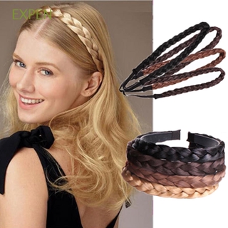 Expen Mulheres Acessórios De Cabelo Da Moda Cabeça Hoop Elastic Headwear Faixas De Cabelo Trançado Headband / Multicolor