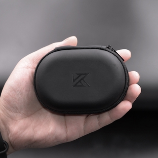 Ready KZ ZSX ZS10 PRO Earphone Case Oval Logo Storage Bag Headphones PU Zipper Storage Box Black Portable Hold