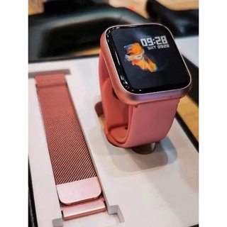 Relógio Smartwatch P70 Rose Feminino Duas Pulseiras Android Ios