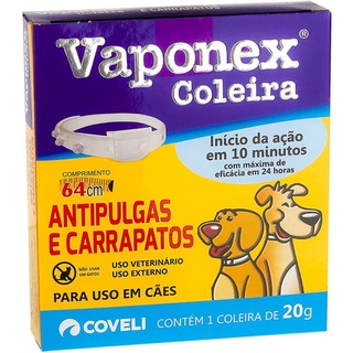 Coleira para Caes 2 meses de proteçao Antipulga Carrapato Vaponex