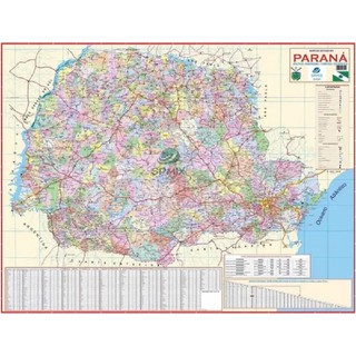 Mapa Estado Do Paraná Político Rodoviário 120x 90cm