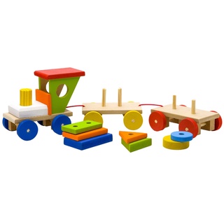 Brinquedo Pedagógico educativo montessoriano Trem Trenzinho De Madeira com peças GeométricA de encaixe em mdf (7)