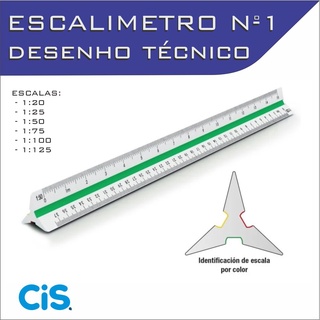 Escalímetro Régua Triangular Plástico 30 Cm N° 1 Cis - Fenix
