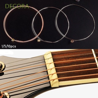 DECORA 1/5/10pcs New High Quality Stainless Steel 3 Styles Bright Tone Classic Guitar Parts Acoustic Guitar Strings