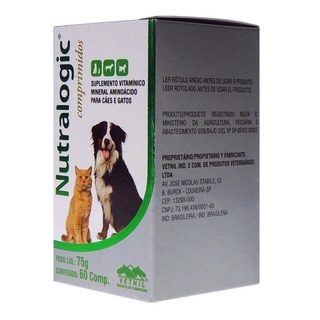 Nutralogic 60 Comprimidos Suplemento Cães e Gatos - Vetnil