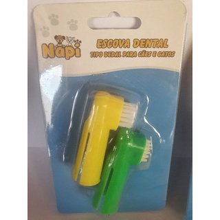 Kit 2 dedeiras escova dental ótima qualidade cores variadas para cachorros