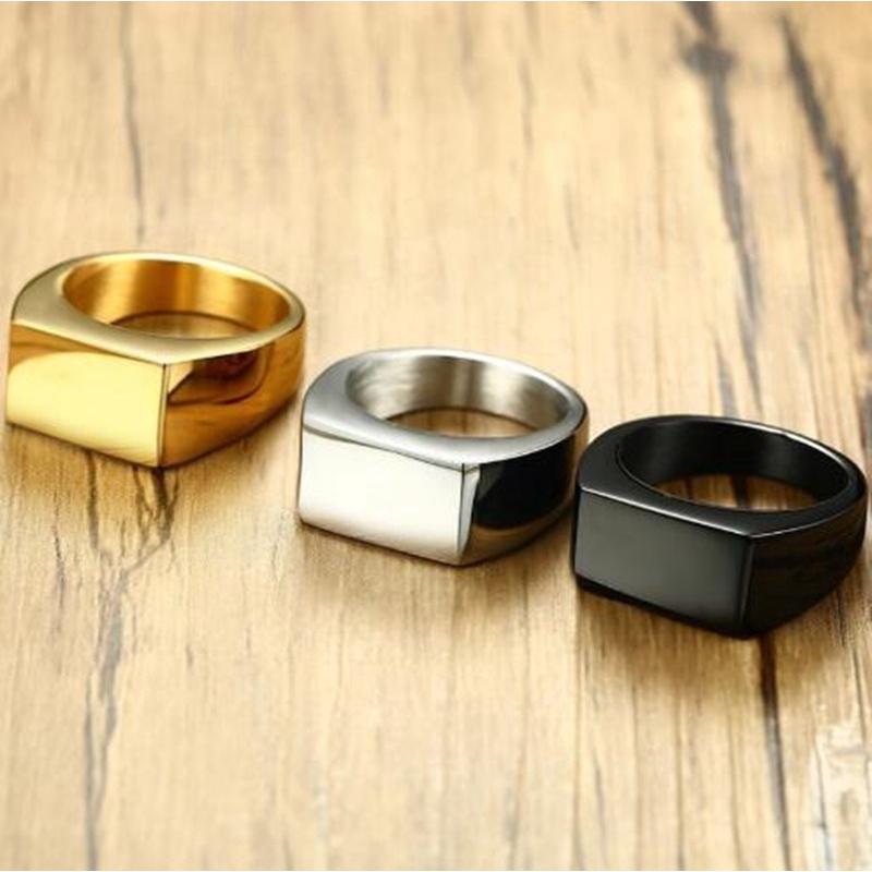 Anel Masculino Simples, Ouro Negro, Prata | Black Gold Silver Men's Ring Boy Men's Simple Ring Jewelry