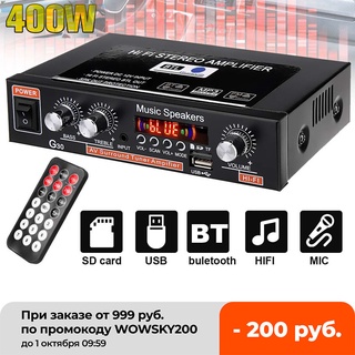HIFI bluetooth Car Audio Power Amplificador De Som FM Radio Player Suporte SD/USB/DVD/MP3 Com Controle Remoto