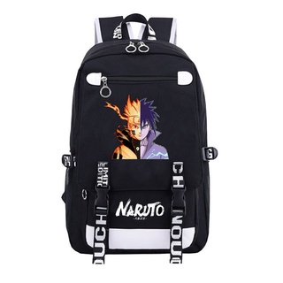 Naruto mochila escolar Anime Uchiha Sasuke Mochila malhada Naruto Kakashi alunos em torno de mochila