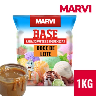 BASE PARA SORVETE SABOR DOCE DE LEITE MARVI 1kg Para Sorvetes, Geladinho, Chup-Chup