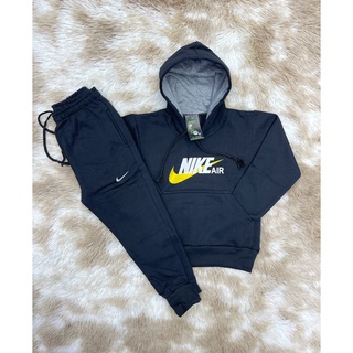Conjunto Moletom Masculino Infantil Nike Com Capuz Blusa +Calça Inverno Linha Premium