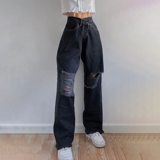 Cal A Feminina Jogger Jeans Cintura Alta Rasgada Destruído Moda # Cal Um Jeans Basculador 2021 Nova Tend Ncia De Para Mulheres Europas E Americanas Com Jeans Com Cintura Rasgada E Cintura Pessoal (1)