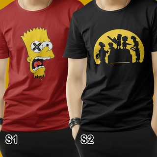 Camisetas Simpsons, gola careca, manga curta e costura dupla