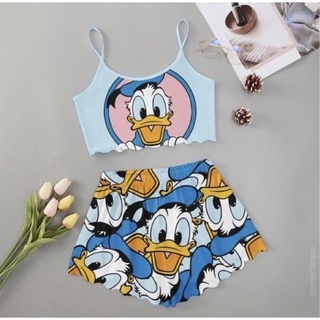 Pijama Mickey e Minnie Roupa de Dormir Baby Doll 2021 cropped hot sale (5)