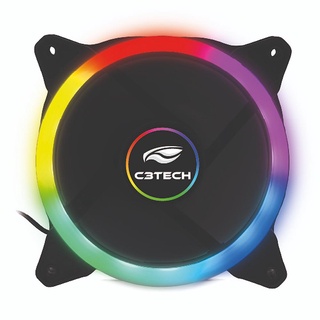 Cooler fan RGB 5 cores c3tech super refrigeração e silencioso 120mm Compra Garantida e Envio Imediato