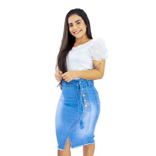 Saia Jeans Evangélica Elegante Estilosa Da Moda Cristã Escolha Seu Modelo Empany Moda Ref: 02