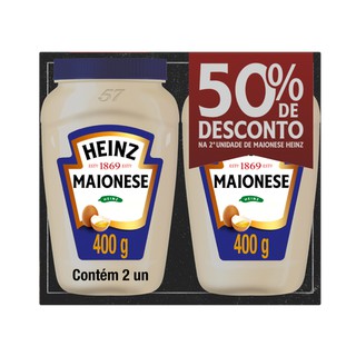 Heinz Maionese Heinz com 2 unidades de 400g cada 50% de Desconto - 800G