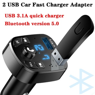 Carro Transmissor Fm Sem Fio Bluetooth Mp3 Player Usb 2 Adaptadores De Carregador Rápido (7)