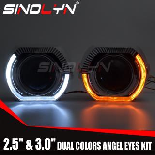 Angel Eyes LED Projector Headlight Lens Bi-xenon Turn Signal Running Lights H4 H7 Cars Accessories Retrofit 2.5/3.0 inch