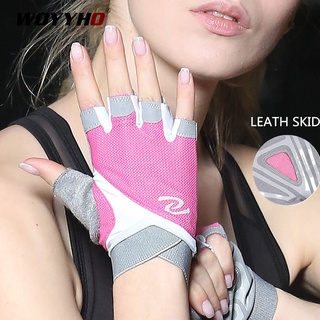 Profissional Ginásio Luvas Mulheres Musculação Levantamento De Peso Treino De Fitness Luvas Respirável Metade Do Dedo Protetor De Mão