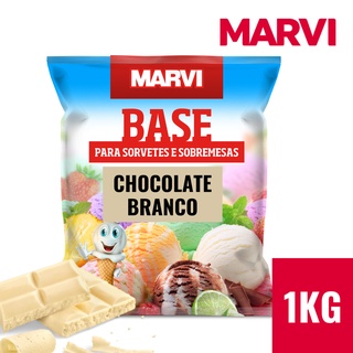 BASE PARA SORVETE SABOR CHOCOLATE BRANCO 1kg Para Sorvetes, Geladinho, Chup-Chup