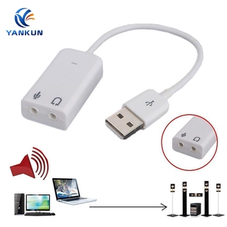 Adaptador De Áudio Simples 7.1 USB 2.0 Analógico Para Laptop/Cartão De Som Estéreo