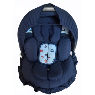 Capa Para Bebê Conforto Menino - carrinhos + capota + Apoio de Corpo + Protetor de Cinto