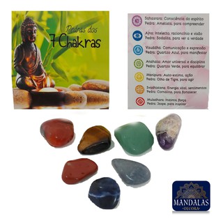 Pedras Dos Chakras Naturais Cristais Mistos Meditação Kit com 7