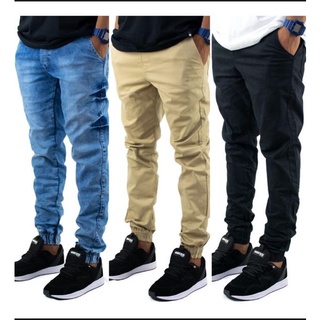 Kit com 3 calça jogger jeans masculina elastano alta qualidade premium (2)