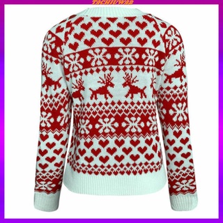 O -Neck Christmas Women Sweater Knitting Pullover Soft Santa Clothes for Daily Life Ladies