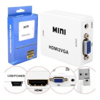 MINI CONVERSOR HDMI2VGA ENTRADA HDMI SAIDA VGA + AUDIO