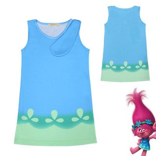 Cartoon Trolls Poppy Cosplay Costumes Clothes Kids Party Dress Holiday Birthday Gifts (3)