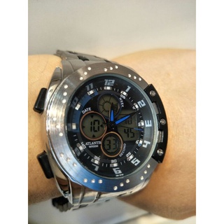 Relógio original Atlantis G6654 pulseira de aço