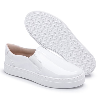 Slip Sapato Enfermagem Branco Verniz Sola Costurada Cofortavel Promoção