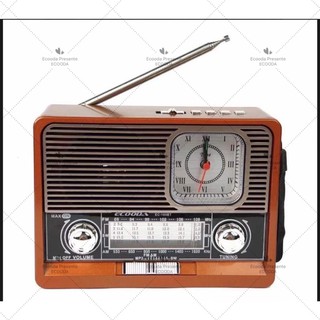 Rádio Com Relógio Retrô Vintage Am/fm Bluethoot Usb Bateri EC-105 (7)