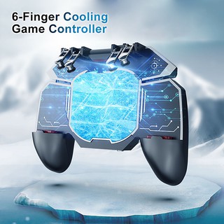 Mobile Controller Mobile Gamepad Mobile Phone Radiator Phone Cooler Game Fan Game Controller Grip 6 Finger PUBG Trigger Joystick