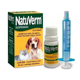 Vermifugo Natu Verm Suspensão Remédio Verme Liquido NatuVerm Eficaz Caixa Oral De 20 ml