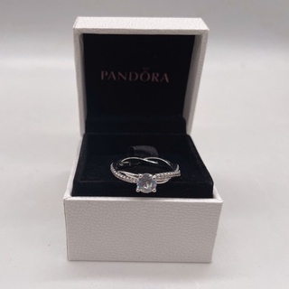 Pandora Anel Com Caixa De Anel De Promessa De Luxo 925 Prata Infinito Torcida Anel De Noivado Casamento Cubic Zirconia Diamante Mulher Anel De Prata