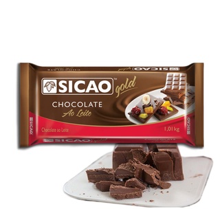 Chocolate em barra Ao Leite nobre Sicao Gold 1kg