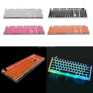108 Keys Keycaps Double Shot PBT Pudding Keycap Set DIY for Cherry MX RGB Mechanical Keyboard, show more dazzling RGB
