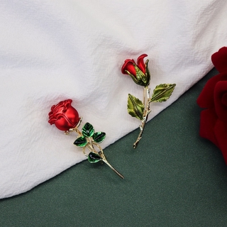 Nova Moda Chegada High Grade Retro Flor Rosa Broche Pin Mulheres Flores Vermelhas Versátil Terno Acessórios Presente (2)