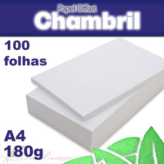 Papel OFFSET Chambril 180g A4 (100 folhas) O melhor do Brasil! (1)