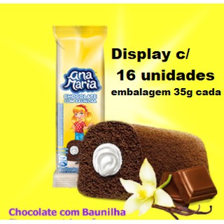 Bolinho Ana Maria chocolate c/ baunilha - DP c/16 unids de 35g