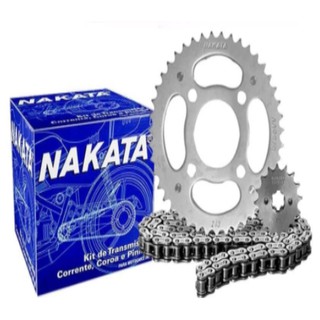 Kit Relação Transmissão Tração Yamaha Fazer 150 2014 2015 2016 2017 2018 Original Nakata Aço 1045