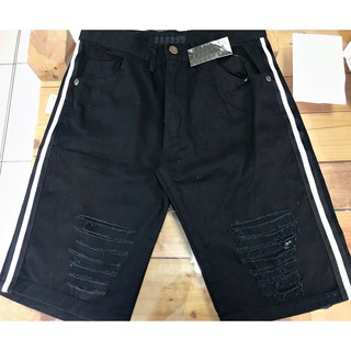 Bermuda jeans premium destroyed rasgada desfiada com listra lateral modelos novos (3)