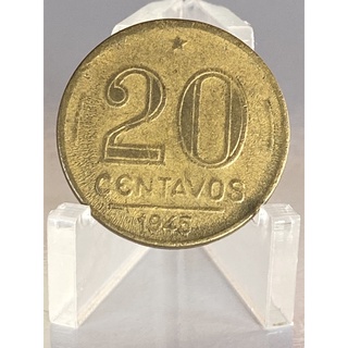 20 Centavos 1945 Getúlio Vargas Moeda Bronze Alumínio