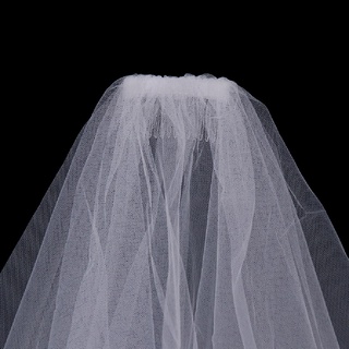 Véus De Noiva Curtos Com Duas Camadass 80cm Pente Branco Véu De Tule (9)