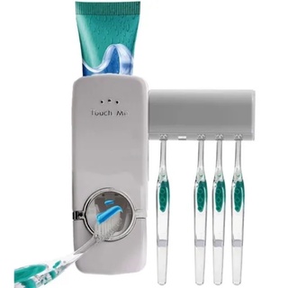 Dispenser Distribuidor Automático De Pasta De Dente com Porta Escova de Dentes para até 5 Escovas Maior Saúde Bucal (3)