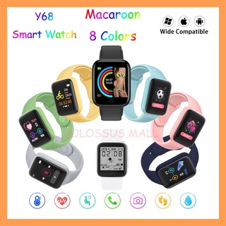 Novo Smartwatch Macaron D20 8 Cores Y68/D20 Smart Watch Esportivo com Monitor de Frequência Cardíaca Relógio Inteligente